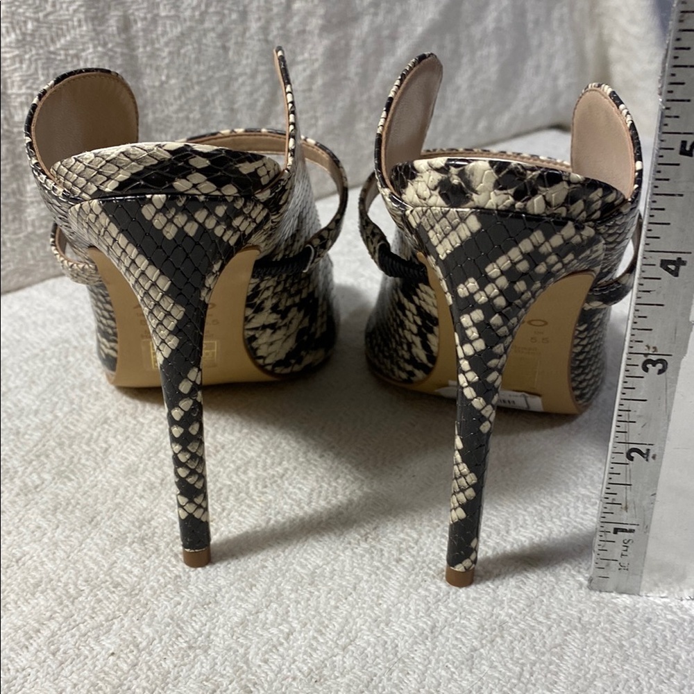 Aldo Snakeskin Patterned stiletto heels sexy reptile formal chic shoes open toe - Picture 4 of 12